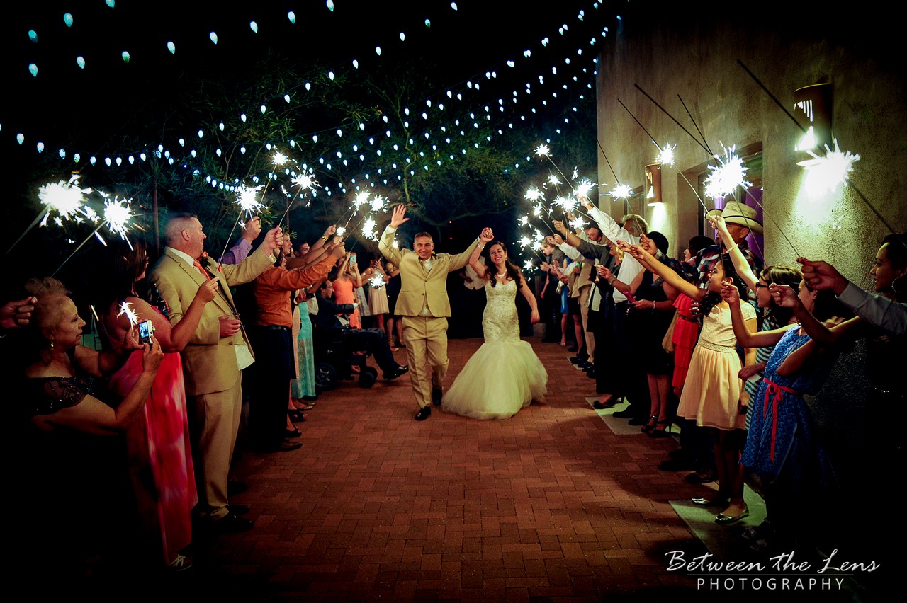 Couples Walk with Sparklers