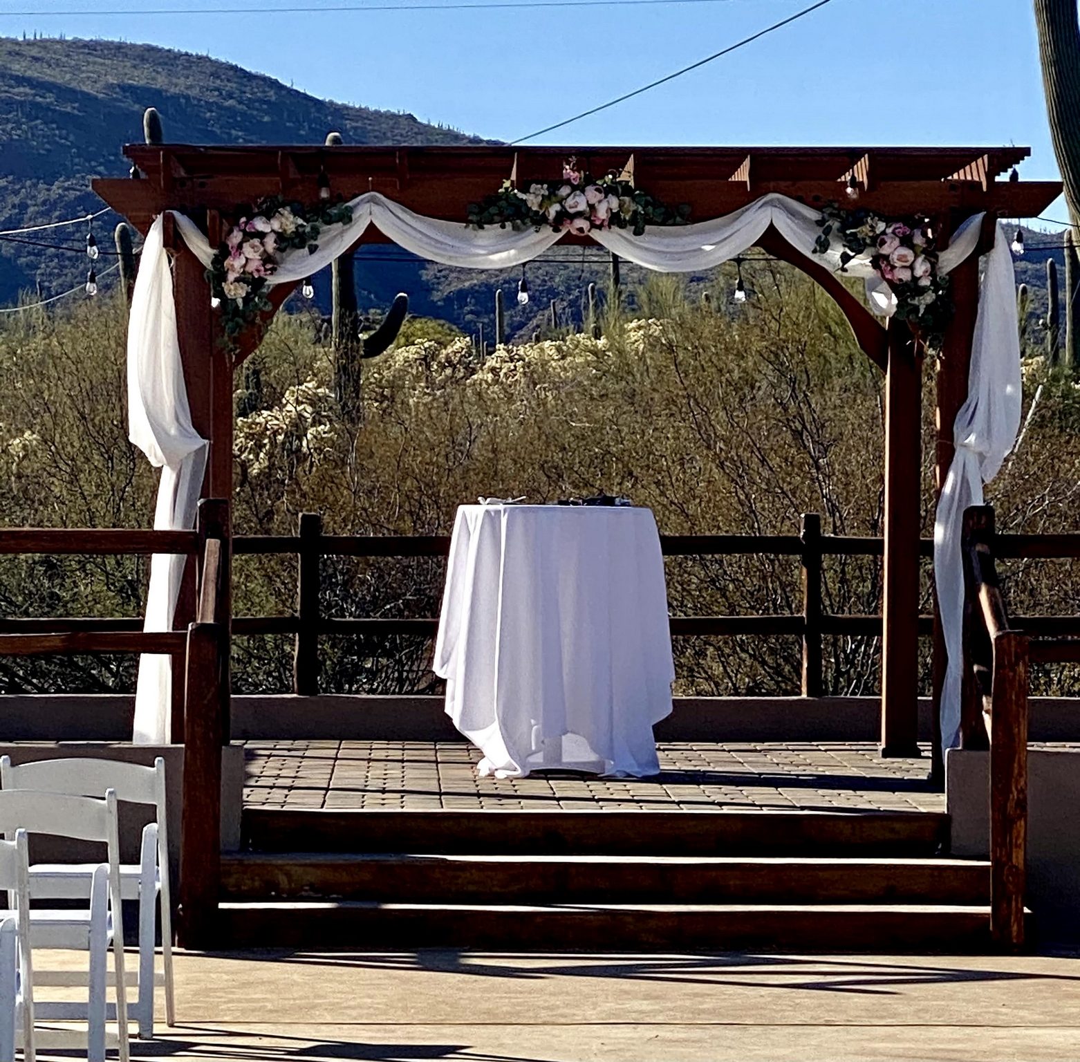 Decorated ceremony altar