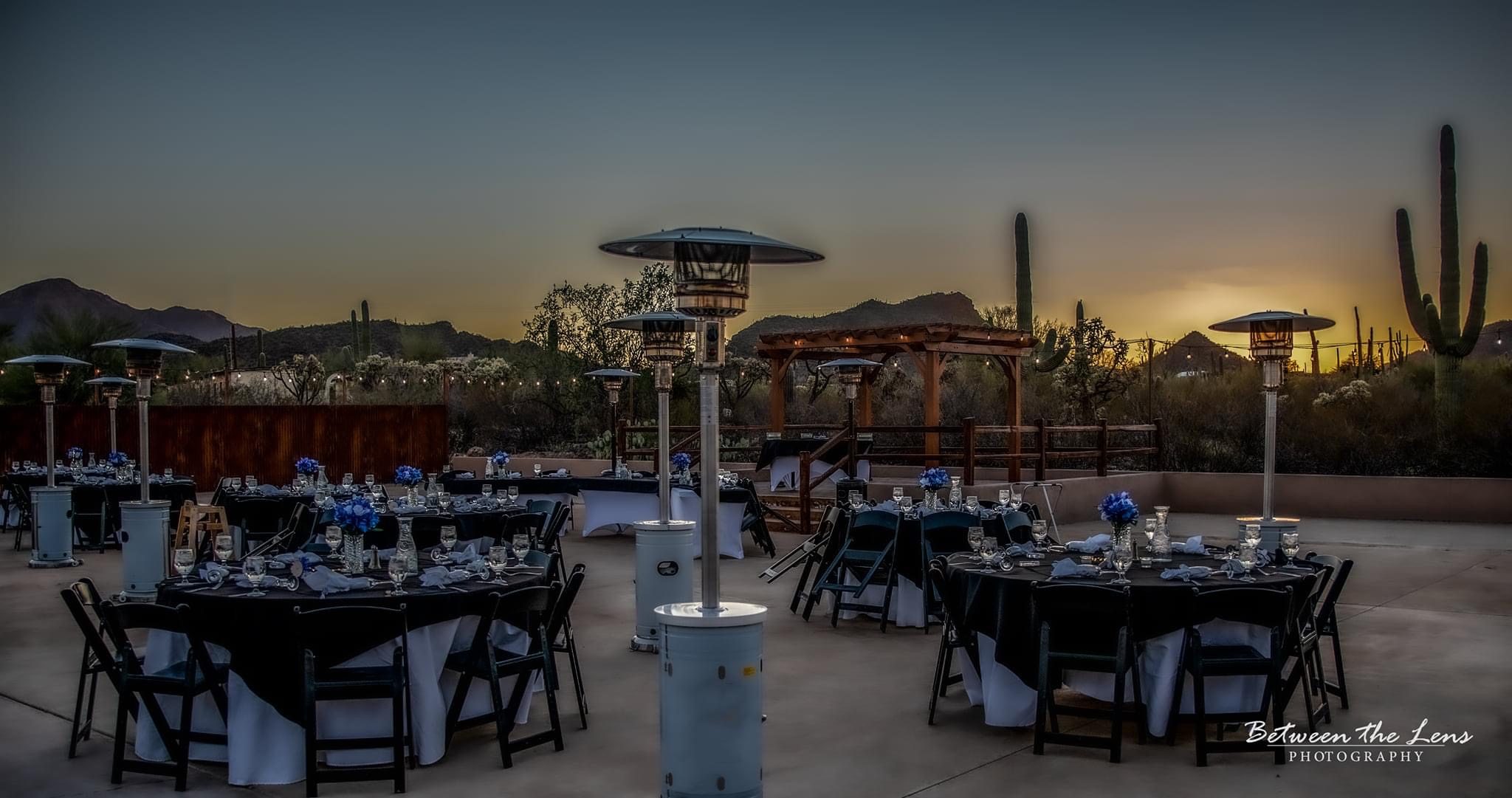 Elegant sunset venue decor