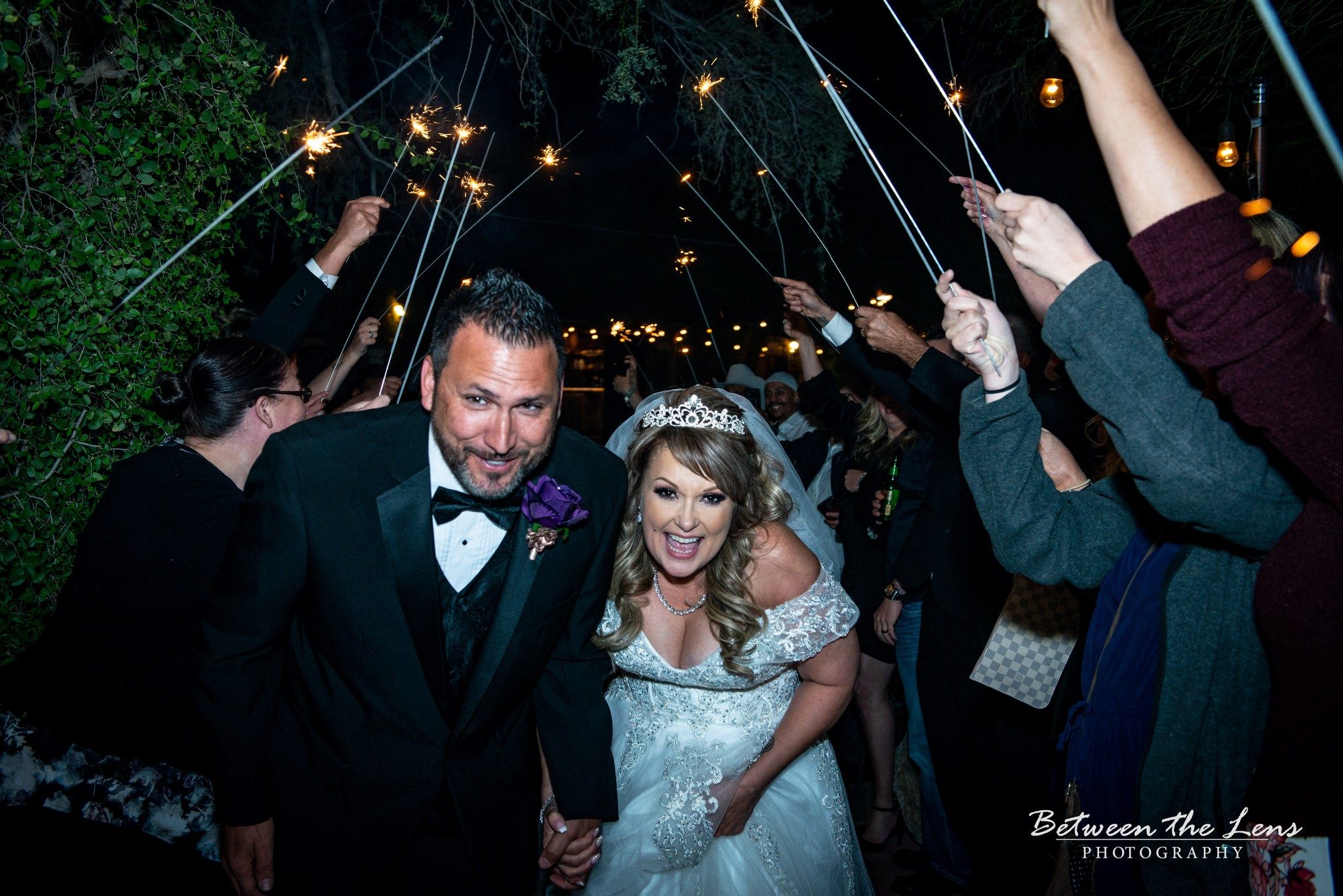 Couples Walk with Sparklers